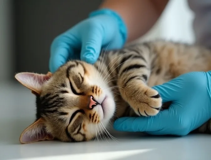 Specialist carefully handling a deceased cat with dignity in Koo Wee Rup